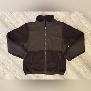 VTG Y2k The North Face Denali Fleece Jacket Brown Full Zip Size Girls L 14-16